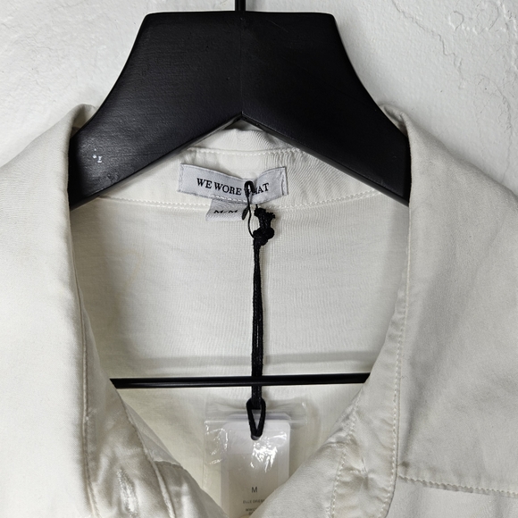 We Wore What Elle Pockets Puff Sleeve Mini Dress in White Size Medium - Picture 5 of 9